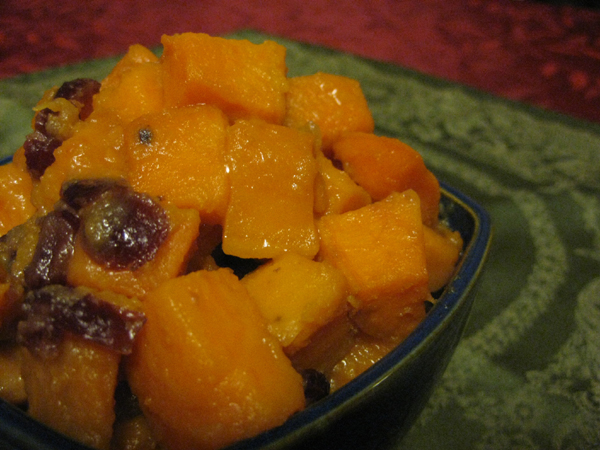 Maple-Glazed Yams with Orange and Cranberries 