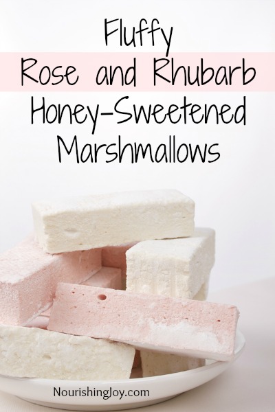 Rose & Rhubarb Honey-Sweetened Marshmallows from NourishingJoy.com
