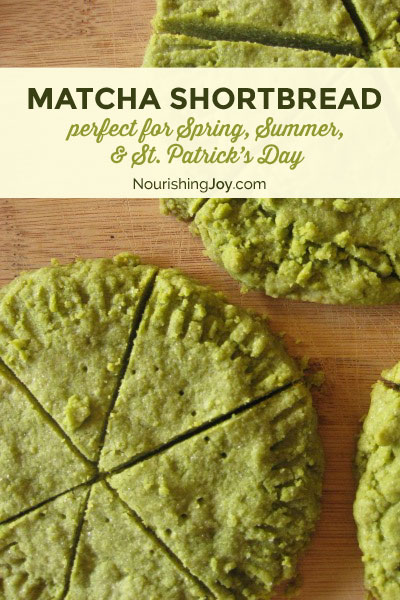Make green matcha shortbread for St. Patrick's Day or any other occasion that needs a yummy, healthy sweet. :)