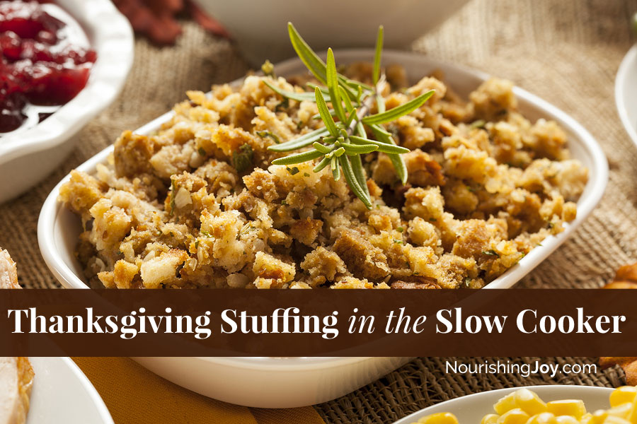 Slow Cooker Stuffing for Thanksgiving (or anytime!)