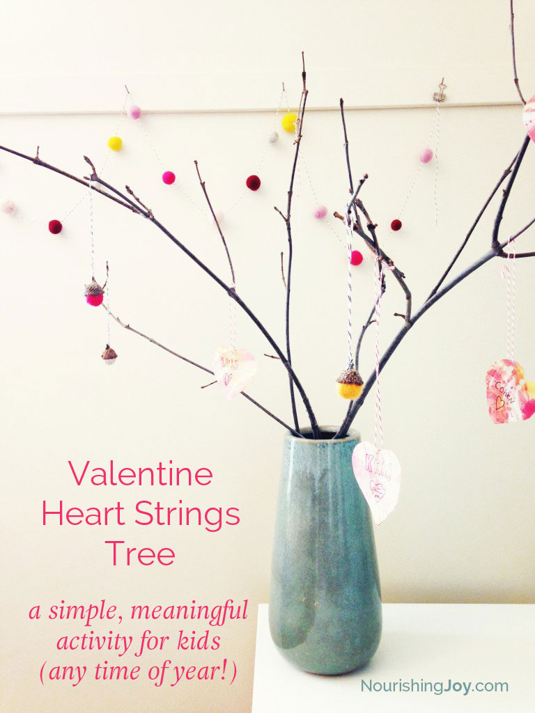 Valentine Heart Strings Tree - an simple, thoughtful activity to do with your kiddos for Valentine's Day!
