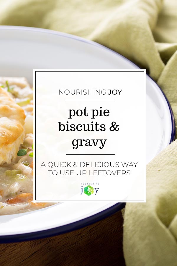 Pot-pie biscuits and gravy are about as simple as Thanksgiving leftovers can get - and it's comfort food, to boot.