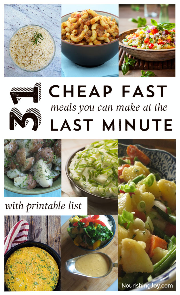 31 Cheap Last Minute Real Food Dinner Ideas   Cheap Fast Meals Collage Vertical 