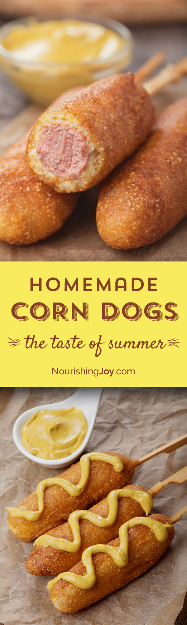 Corn dogs have gotten a bad rap - trans fats, poor quality meats, you name it. But they don't have to be that way! They're delicious and meet all your nutritional and ethical criteria when you make them at home. (My sister prefers making them with veggie dogs, but my favorite is free range sustainable beef. What's yours?)