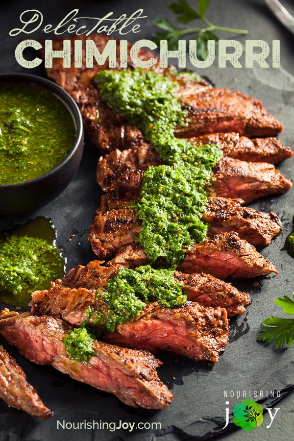 This simple, scrumptious chimichurri sauce made mostly of parsley, garlic, and olive oil tastes amazingly fresh and pairs with red meat, fish, and chicken oh-so-beautifully!